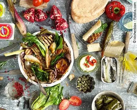 Gesundes Essen auf dem Tisch