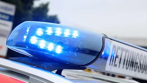 Blaulicht an einem Rettungswagen