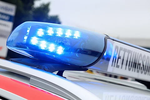Blaulicht an einem Rettungswagen Blaulicht an einem Rettungswagen