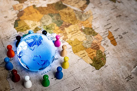 Globus und Afrika-Karte