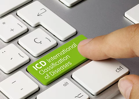 ICD International Classification of Diseases - Inscription on Green Keyboard Key. ICD International Classification of Diseases - Inscription on Green Keyboard Key.