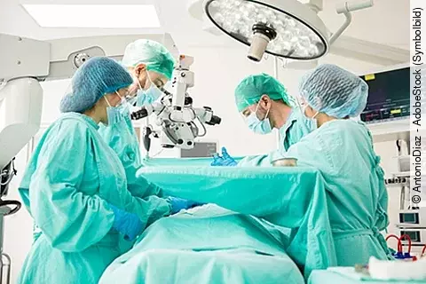 Surgeons working on a patient